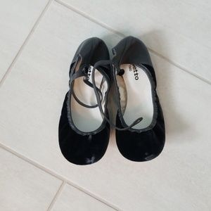 Repetto Velvet ballet flats with ankle strap